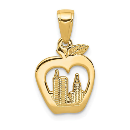 14K Gelbgold New York Skyline in Apple Anhänger