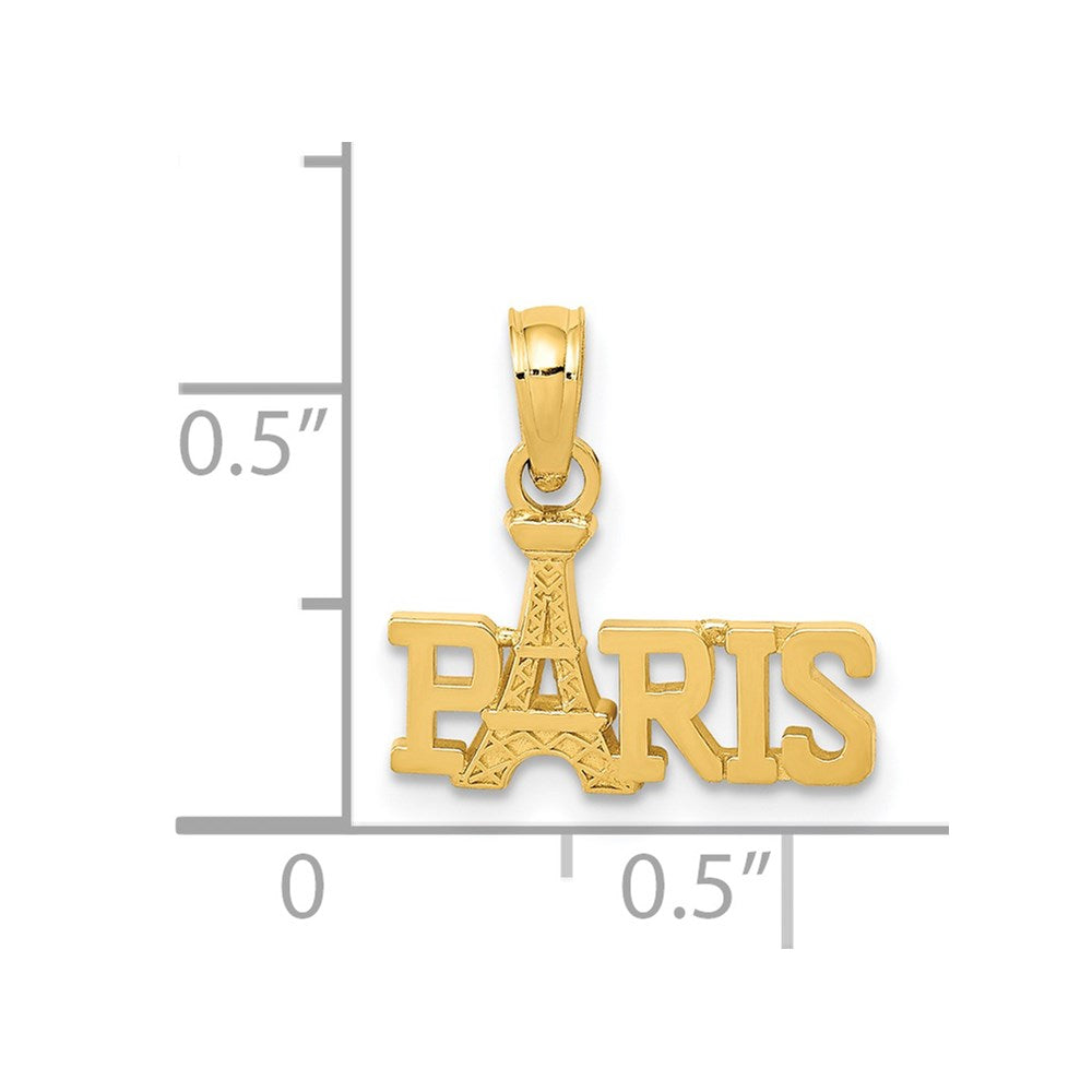 14K Gelbgold Paris mit Eiffel Tower Anhänger