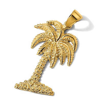 14K Gelbgold Großer Palmenbaum-Anhänger
