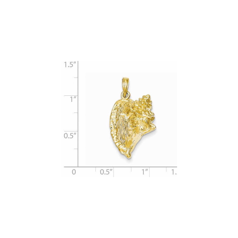 14 Karat Gelbgold 3-D-Muschelanhänger