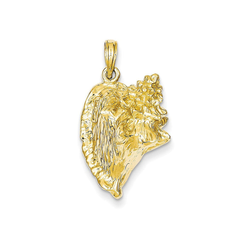 14 Karat Gelbgold 3-D-Muschelanhänger