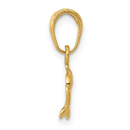 14K Gelbgold Mini Delfin Anhänger