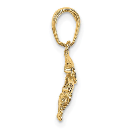 14K Gelbgold Anhänger Buckelwal Mutter mit Baby