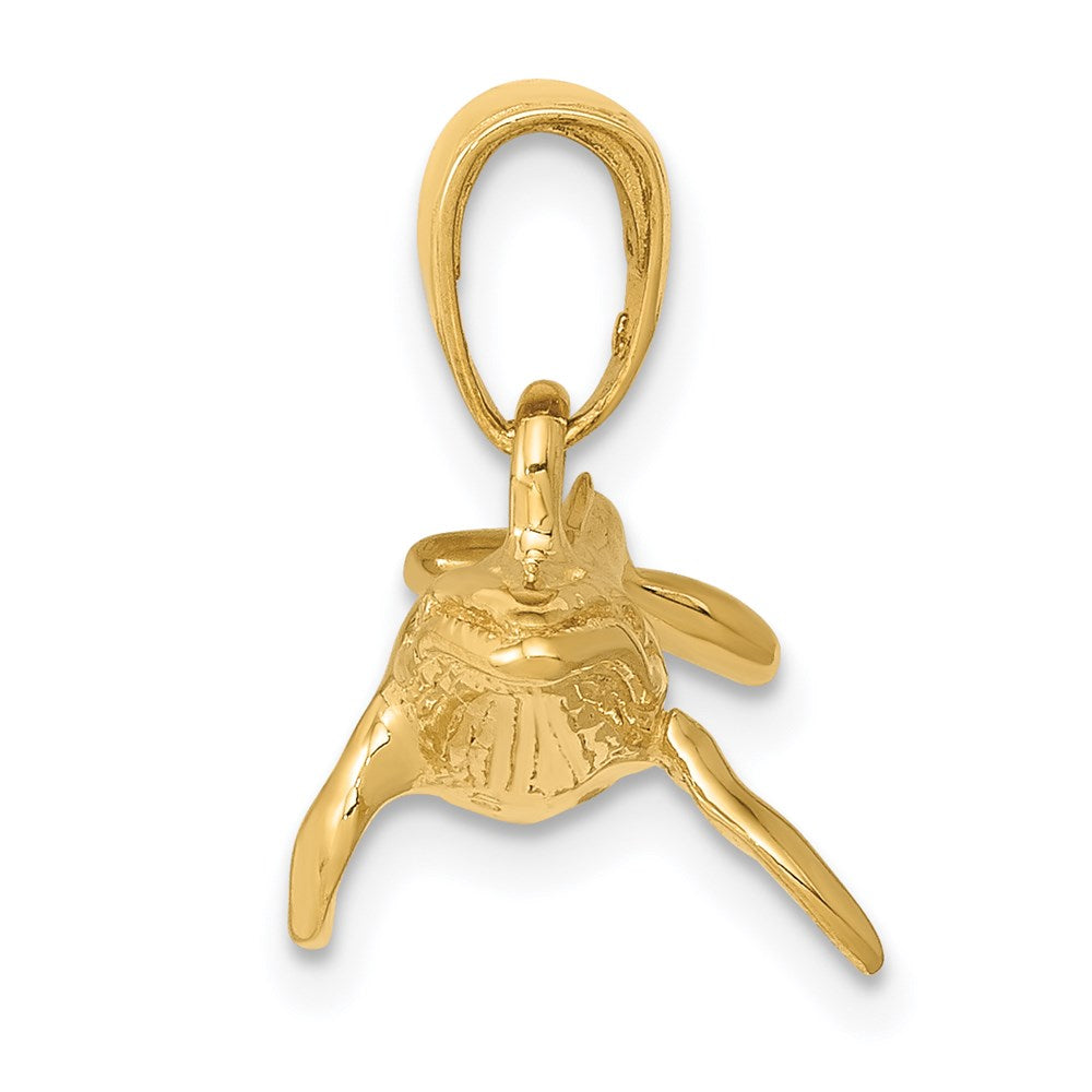 14K Gelbgold 3-D-Buckelwal-Anhänger