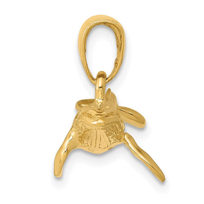 14K Gelbgold 3-D-Buckelwal-Anhänger