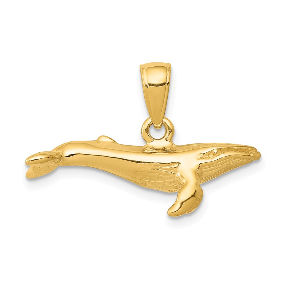 14K Gelbgold 3-D-Buckelwal-Anhänger