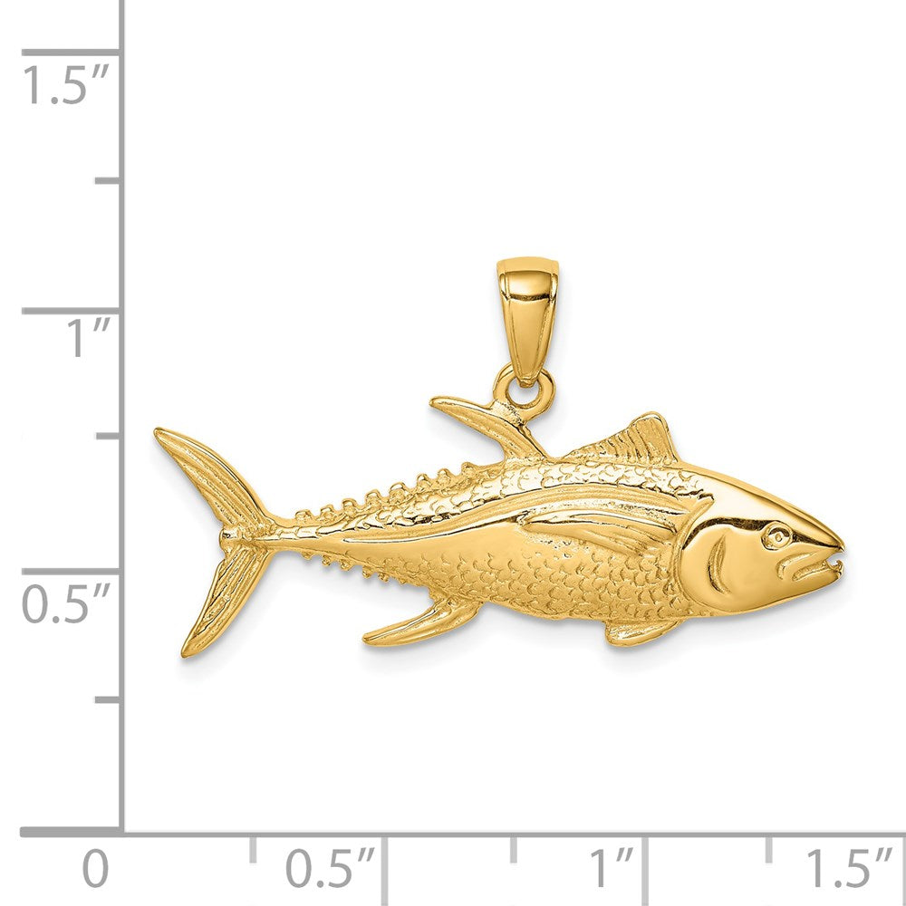14K Gelbgold Gelbflossen-Thunfisch-Anhänger