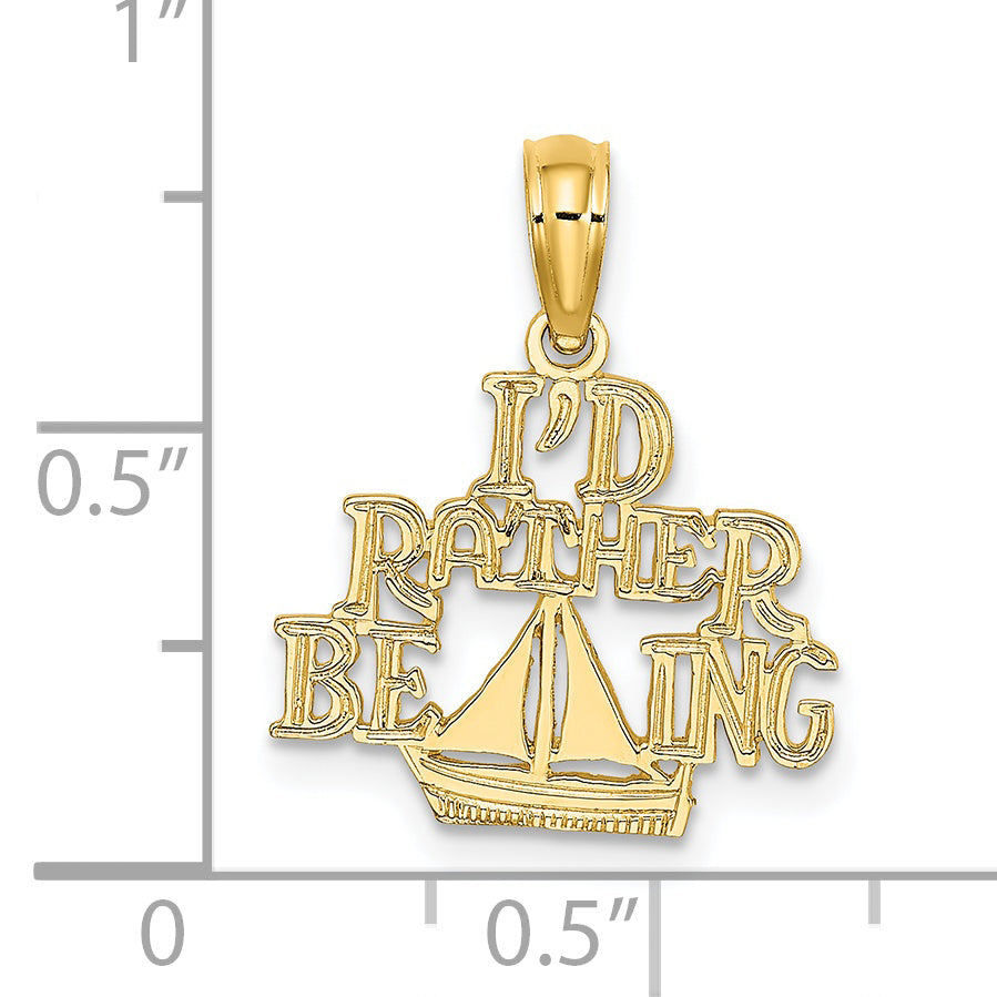 14K Gelbgold I'd Rather Be Sailing Charm