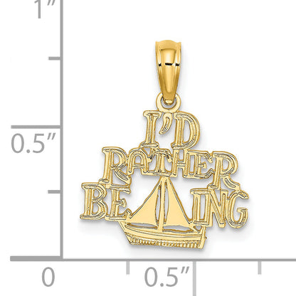 14K Gelbgold I'd Rather Be Sailing Charm