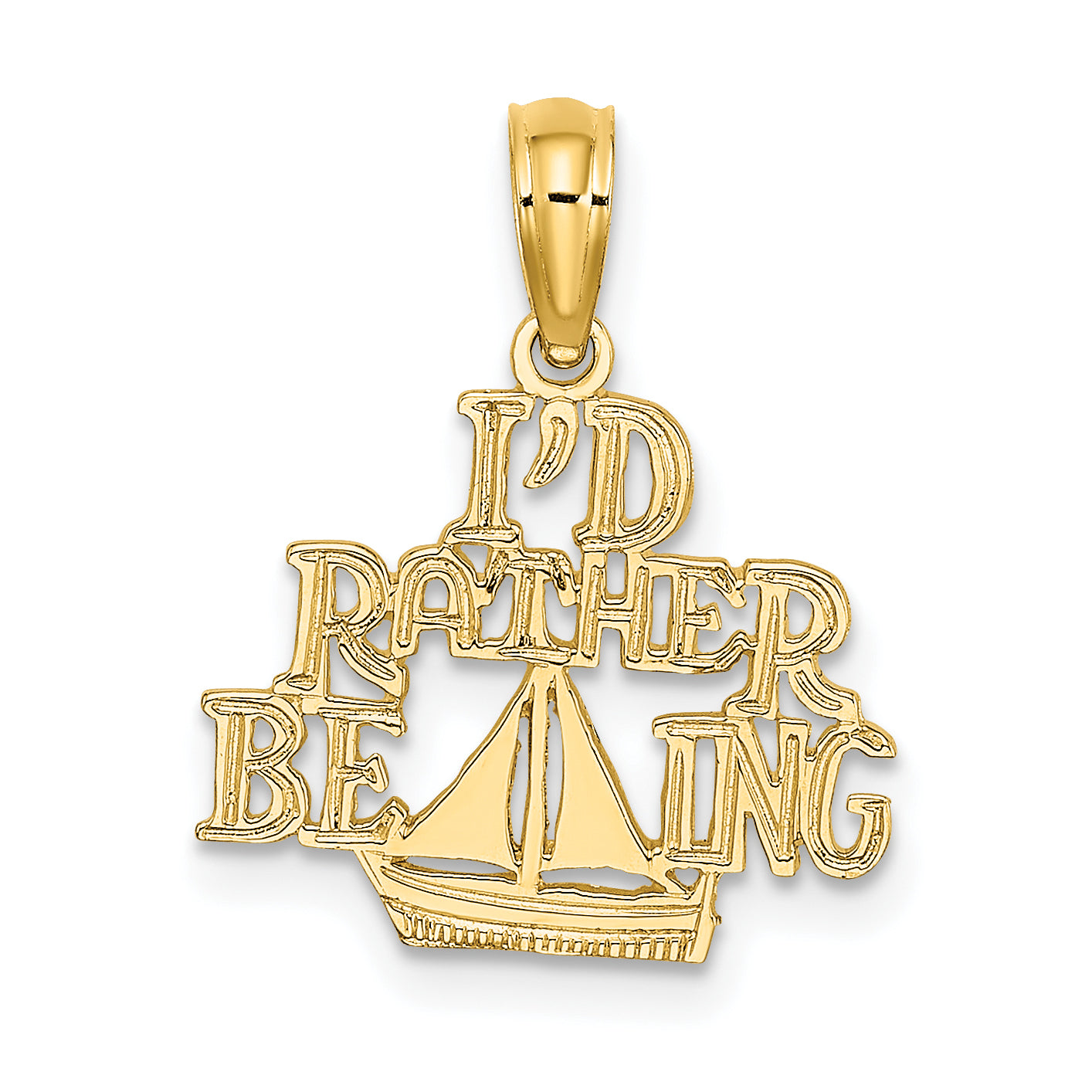 14K Gelbgold I'd Rather Be Sailing Charm