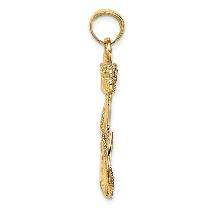 14 Karat Gelbgold Anker-Anhänger 2D mit Seil