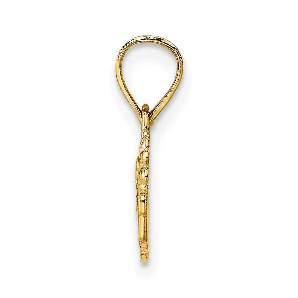 14K Gelbgold Special Lehrer mit Blume Charm