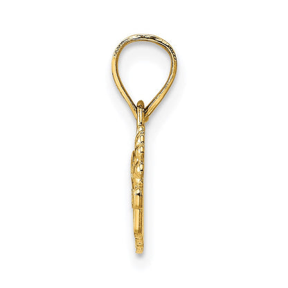 14K Gelbgold Special Lehrer mit Blume Charm