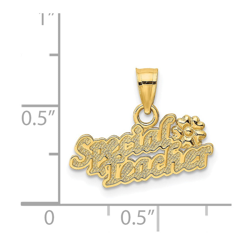 14K Gelbgold Special Lehrer mit Blume Charm