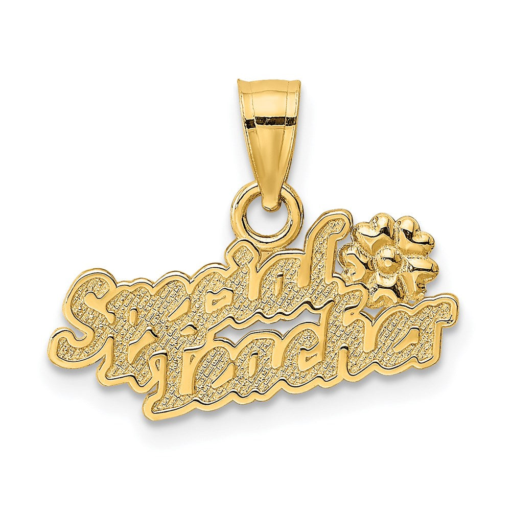 14K Gelbgold Special Lehrer mit Blume Charm