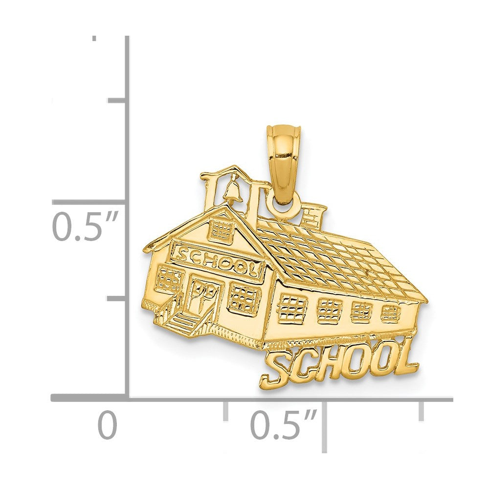 14K Gelbgold School House Anhänger