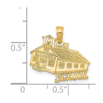 14K Gelbgold School House Anhänger