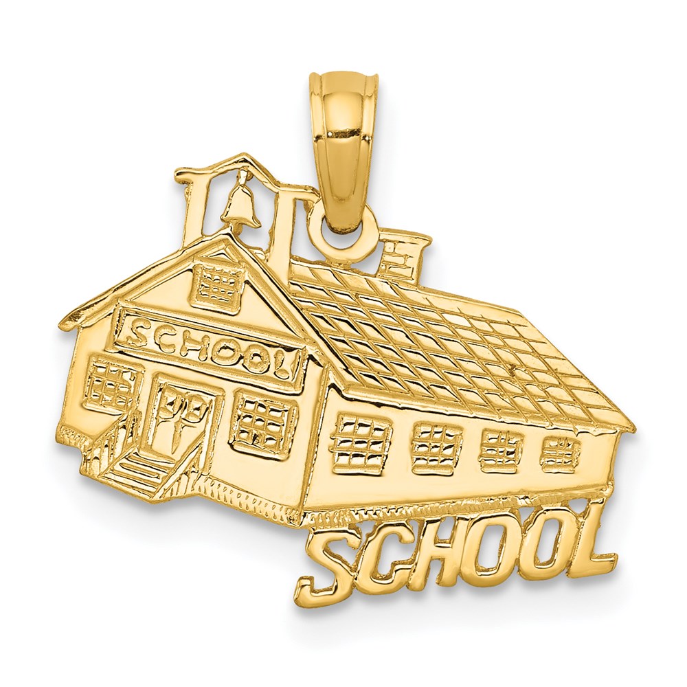 14K Gelbgold School House Anhänger