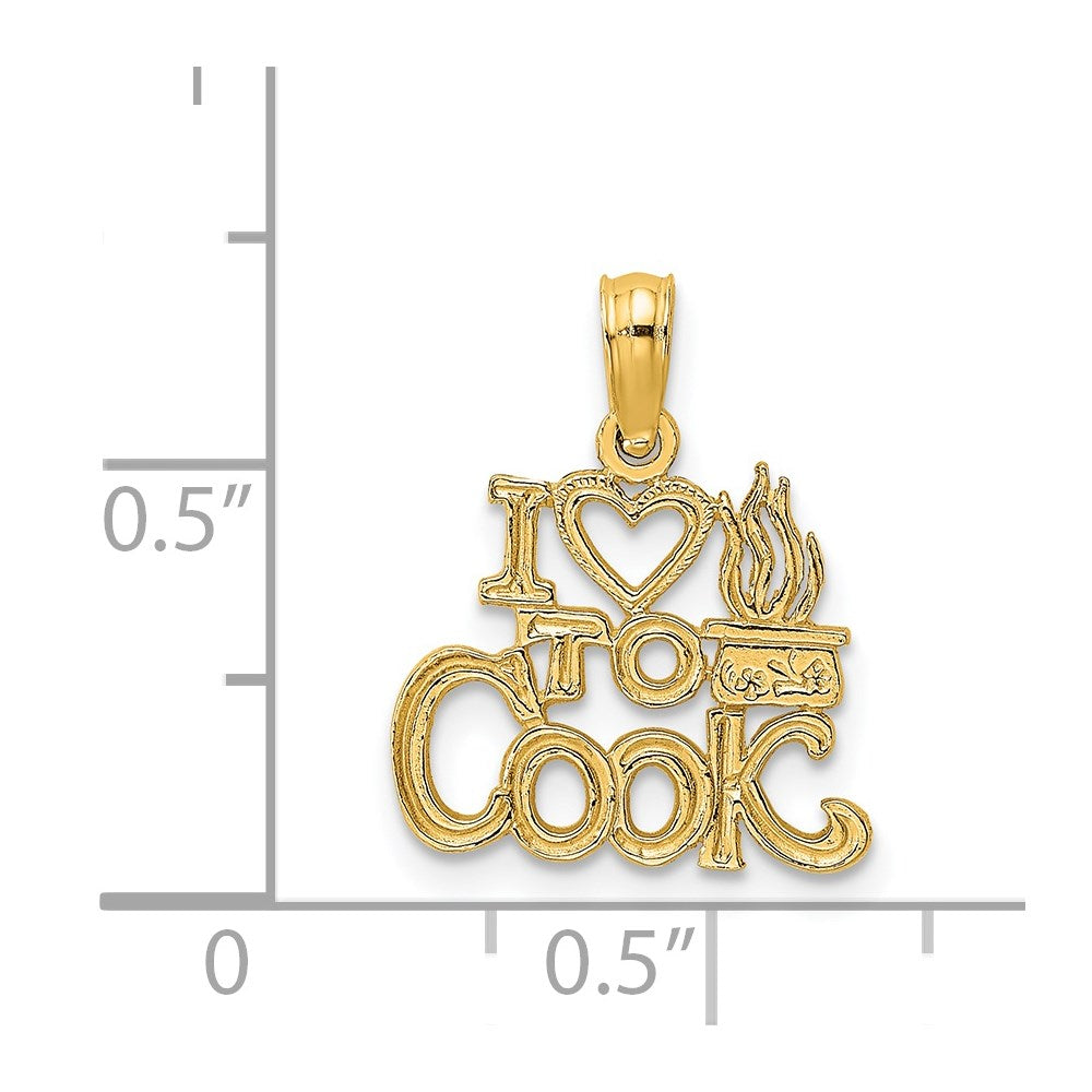 14K Gelbgold I Herz To Cook Charm