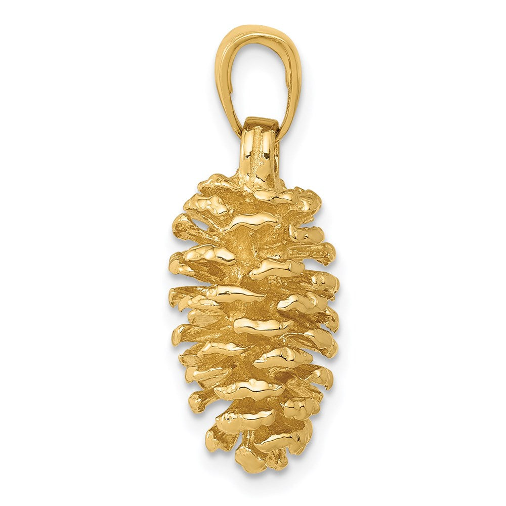 14K Gelbgold 3D-Tannenzapfen-Anhänger