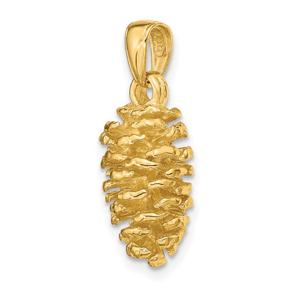 14K Gelbgold 3D-Tannenzapfen-Anhänger