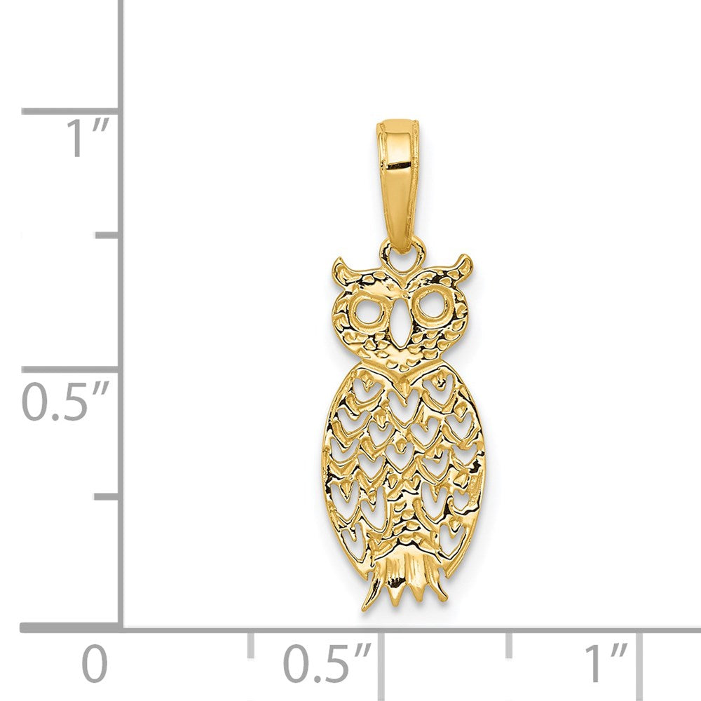14K Gelbgold Eule Anhänger