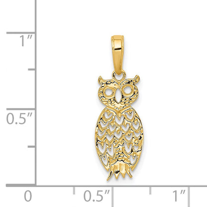 14K Gelbgold Eule Anhänger