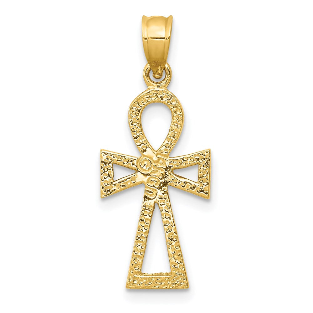 14K Gelbgold Ankh Kreuz Charm