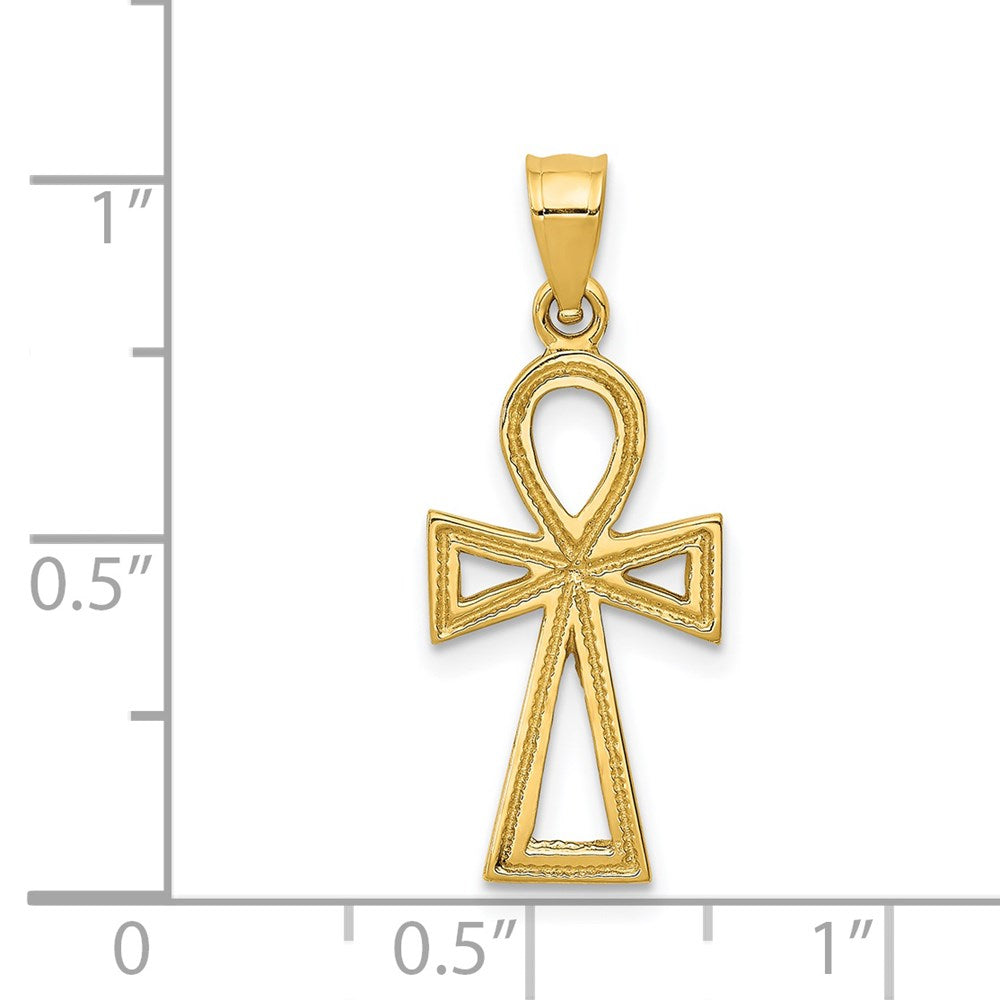 14K Gelbgold Ankh Kreuz Charm
