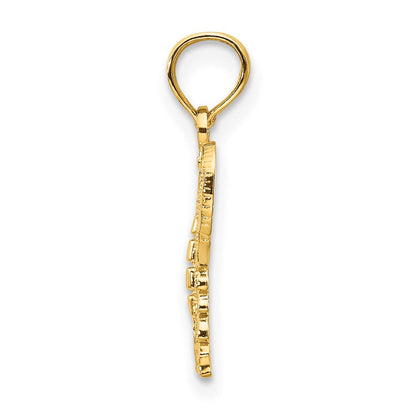 14K Gelbgold Diamantiert Schmetterling Anhänger