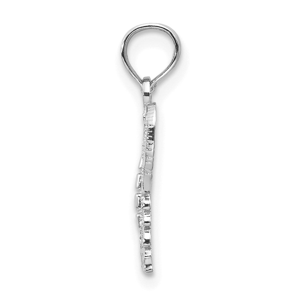 14K Weißgold Diamantiert Schmetterling Anhänger