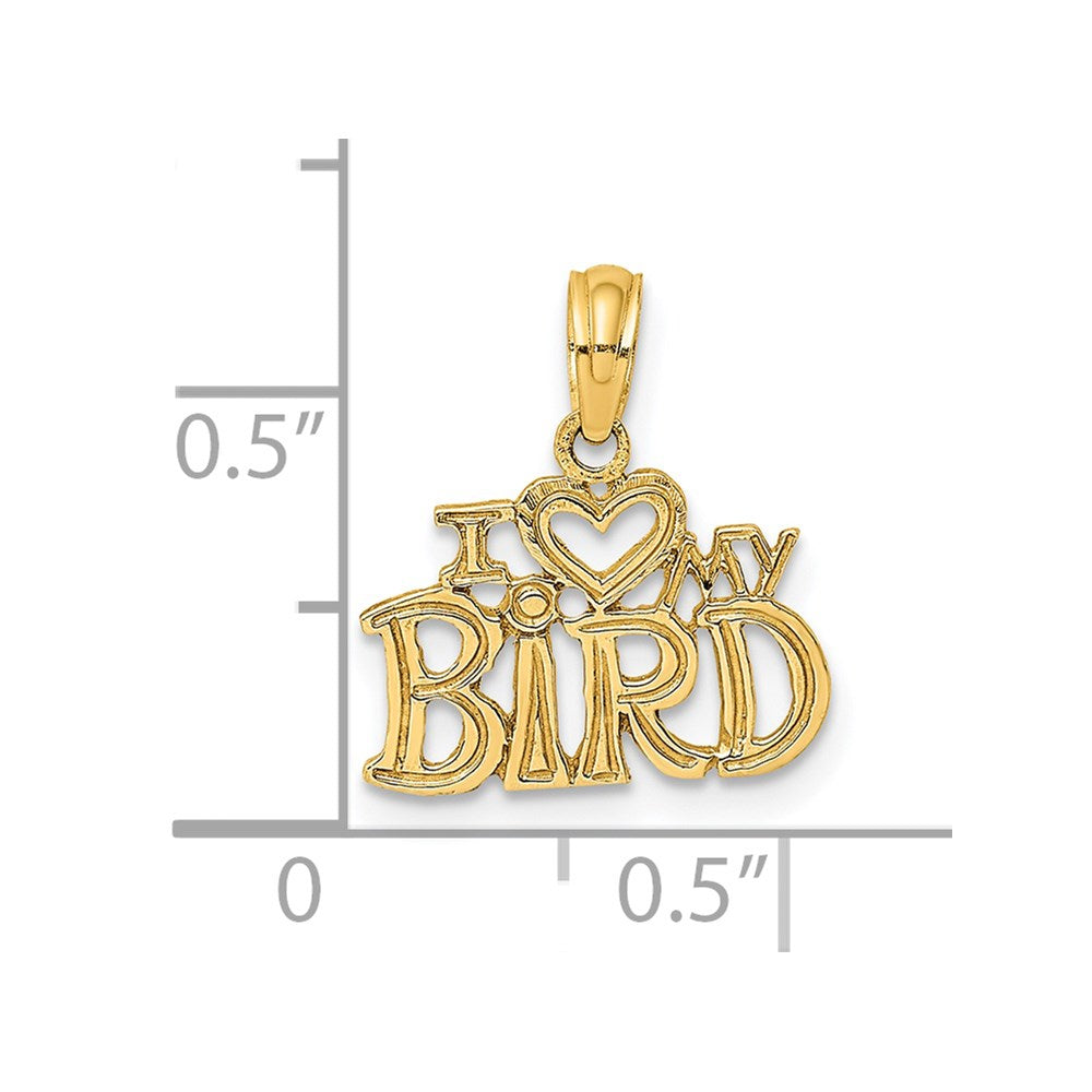 14K Gelbgold I Herz My Vogel Charm