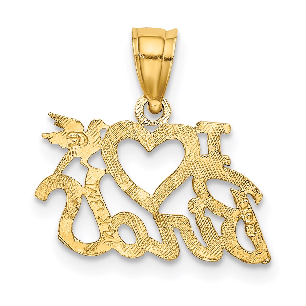 14K Gelbgold I Herz Birds Charm