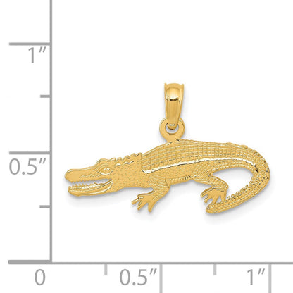 14K Gelbgold Strukturiert Alligator Anhänger