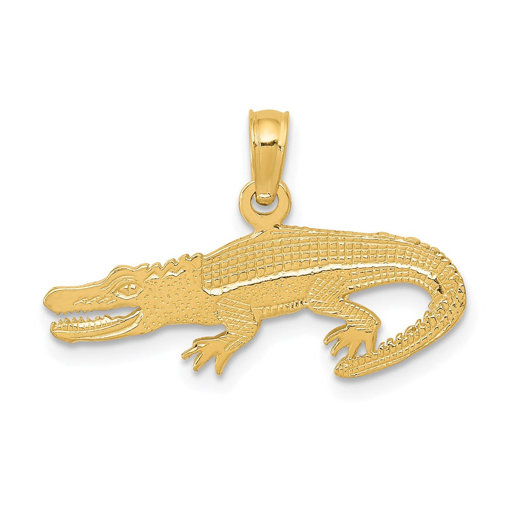 14K Gelbgold Strukturiert Alligator Anhänger