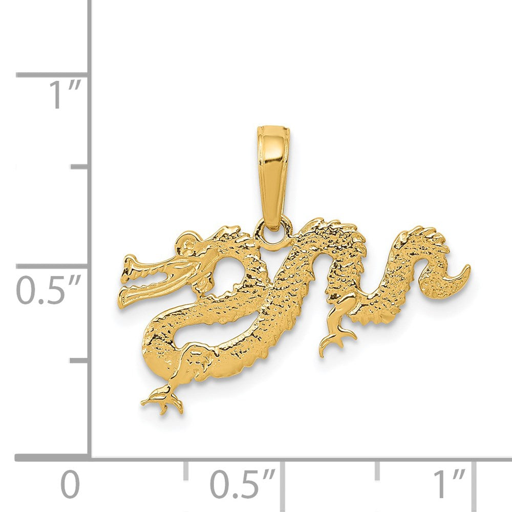 14K Gelbgold Drache Anhänger