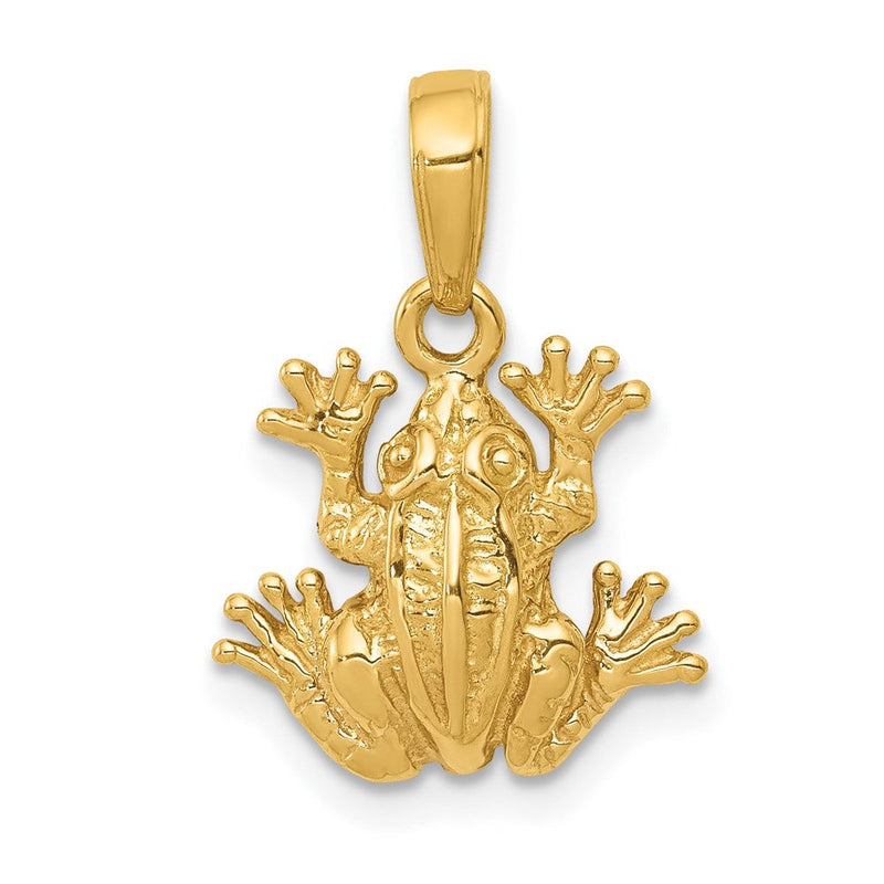 14K Gelbgold 2-D Frosch-Anhänger