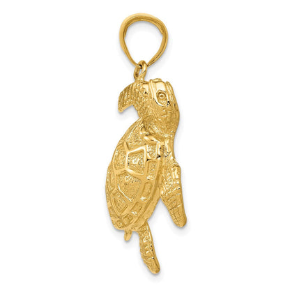 14K Gelbgold Meeresschildkröten-Anhänger