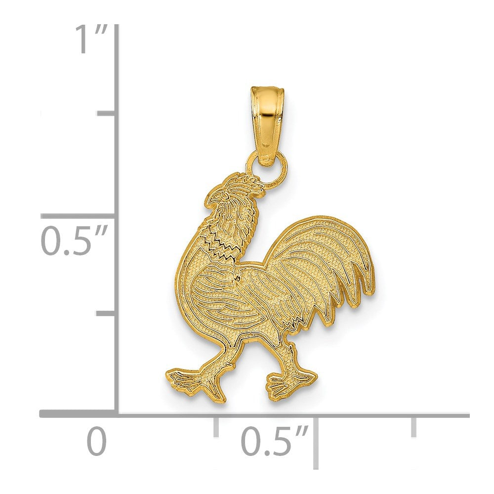 14K Gelbgold Rooster Anhänger