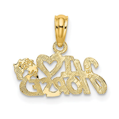 14K Gelbgold I Herz Horses Charm
