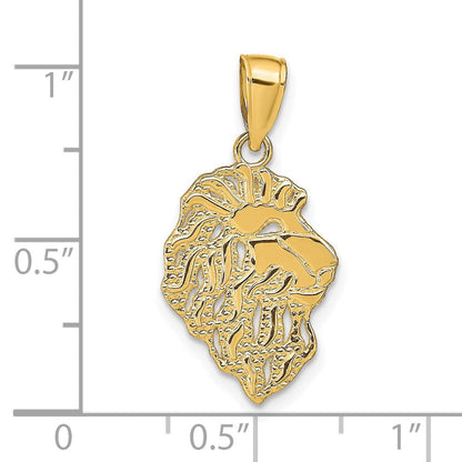 14K Gelbgold Löwe Kopf Anhänger