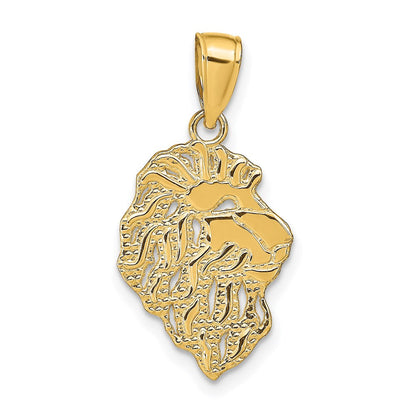 14K Gelbgold Löwe Kopf Anhänger