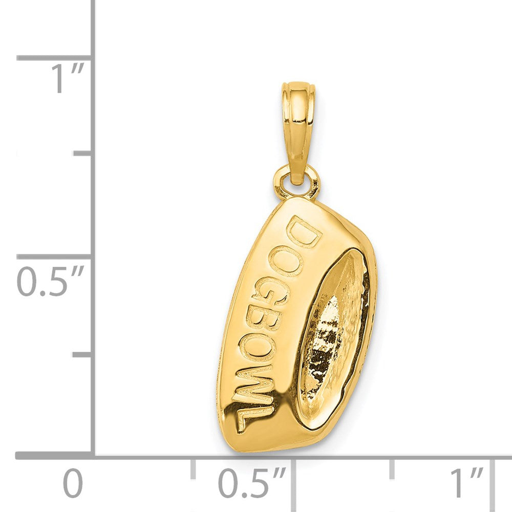 14K Gelbgold Hund Bowl Anhänger