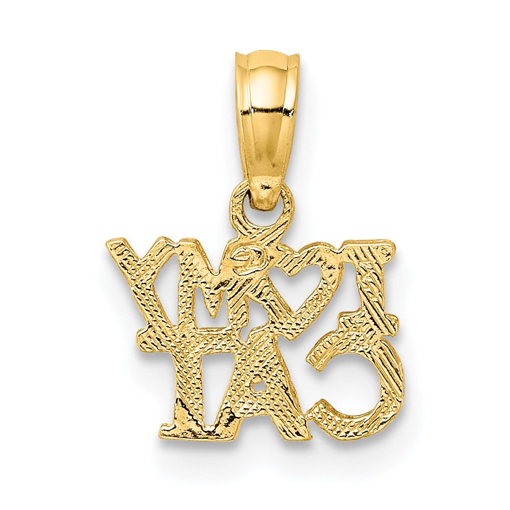 14K Gelbgold I Herz My Katze Charm
