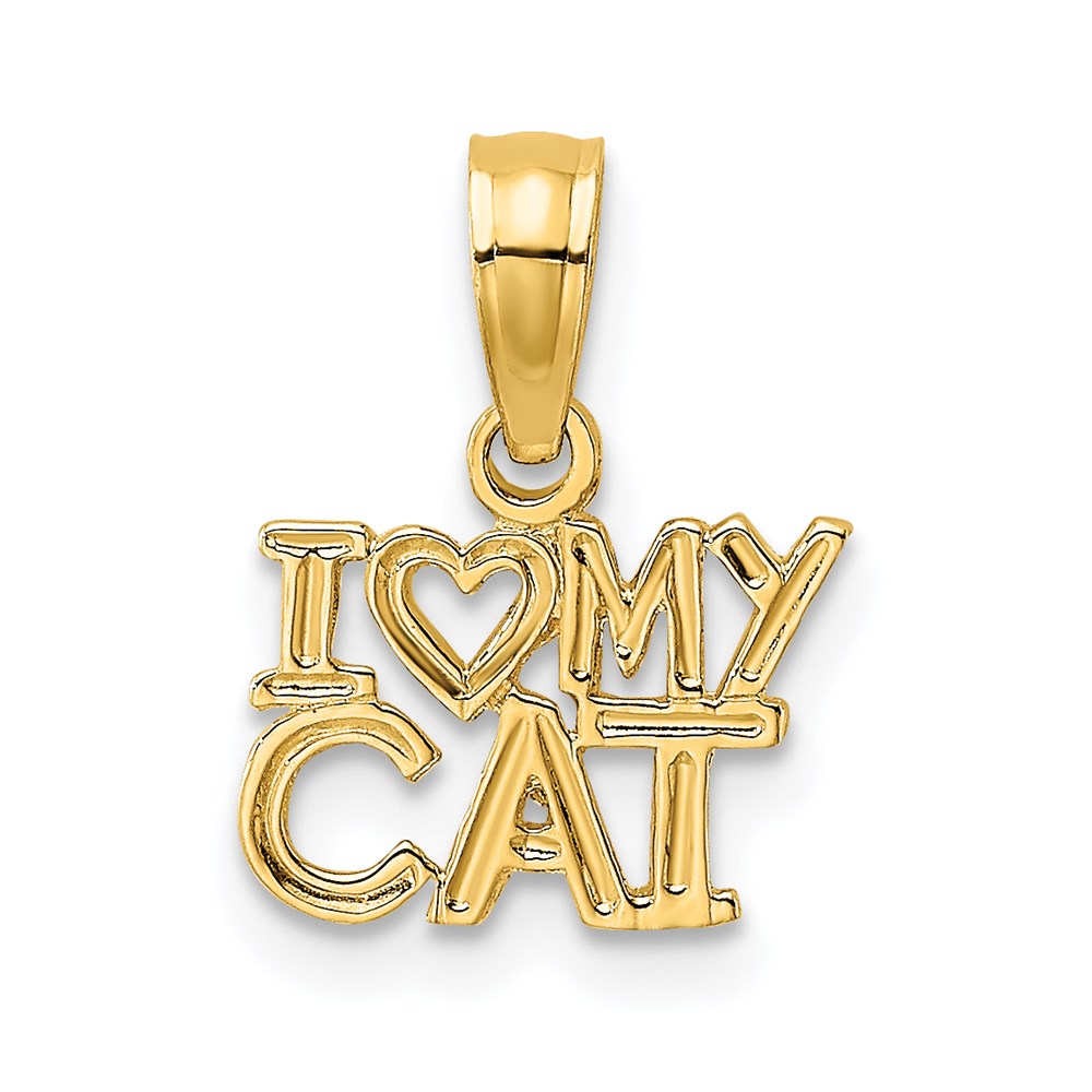 14K Gelbgold I Herz My Katze Charm