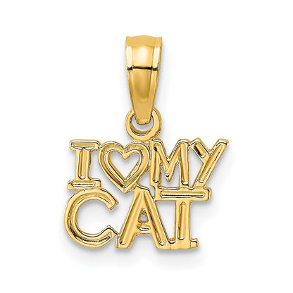 14K Gelbgold I Herz My Katze Charm