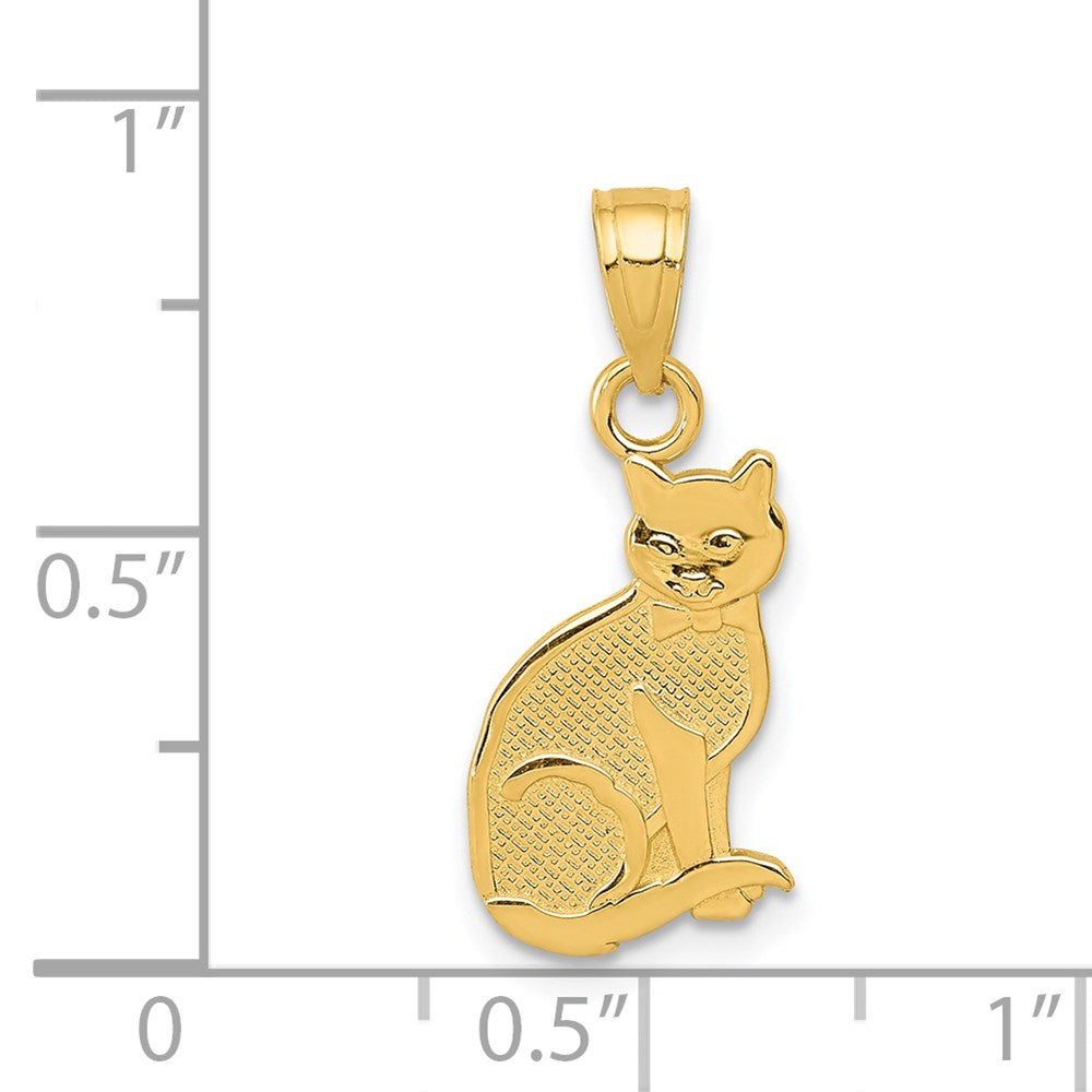 14K Gelbgold I Herz My Katze auf Reverse Anhänger