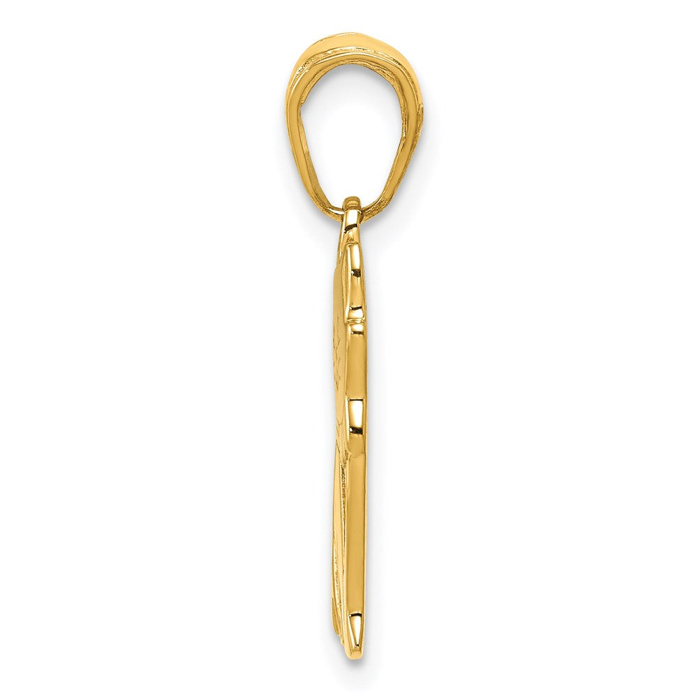 14K Gelbgold Sitting Katze Anhänger