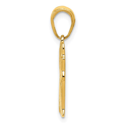 14K Gelbgold Sitting Katze Anhänger