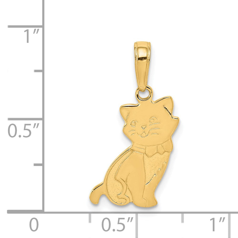 14K Gelbgold Sitting Katze Anhänger